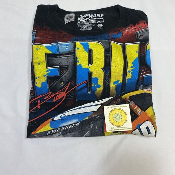 VTG M&M's Kyle Busch NASCAR Chase Authentic T Shirt Men's L All Over Print Tee - Picture 16 of 16